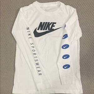 Nike Kids White and Black Logo Tees